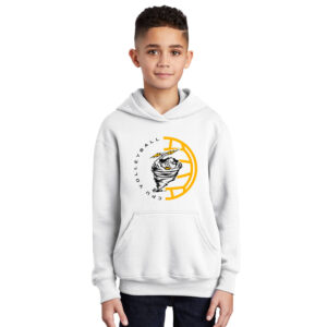 CPU Volleyball Youth Fleece Hooded Sweatshirt-White