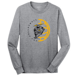 CPU Volleyball Unisex Cotton Long Sleeve Tee-Athletic Heather