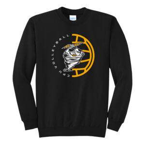CPU Volleyball Unisex Fleece Crewneck Sweatshirt-Black