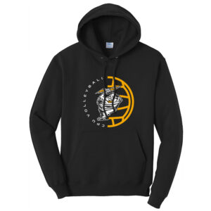 CPU Volleyball Unisex Fleece Hooded Sweatshirt-Black