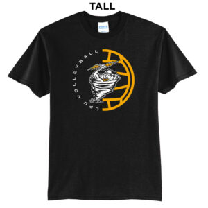 CPU Volleyball Tall Short Sleeve Cotton Tee-Black