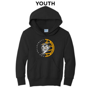 CPU Volleyball Youth Fleece Hooded Sweatshirt-Black