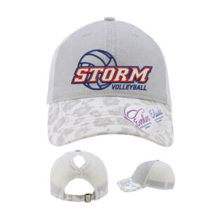 Camanche Volleyball Infinity Her Women’s Printed Visor with Mesh Back Cap-Grey Snow Leopard