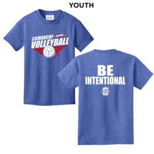 Camanche Volleyball Youth Short Sleeve Tee-Royal Heather