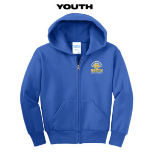DN Volleyball Youth Core Fleece Full Zip Hooded Sweatshirt-Royal