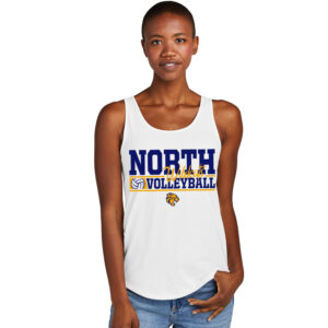 DN Volleyball District Women’s Relaxed Tri Blend Relxed Tank-White