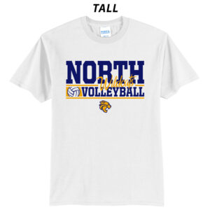 DN Volleyball Tall Cotton Short Sleeve Tee-White