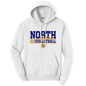 DN Volleyball Unisex Fleece Hooded Sweatshirt-White