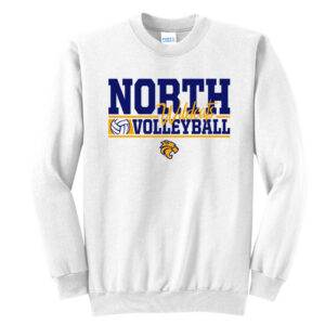 DN Volleyball Unisex Fleece Crewneck Sweatshirt-White
