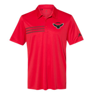 DW Football Adidas 3-Stipes chest polo men-Red/Black