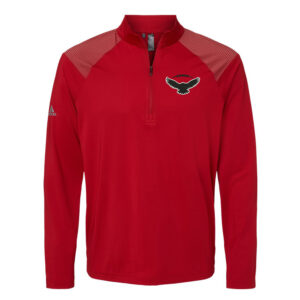 DW Football Adidas Men Shoulder Stripe Quarter-Zip Pullove-Red