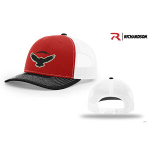 DW Football Richardson Pro Crown Mesh Back Adjustable back cap Tri Color-Red/White/Black