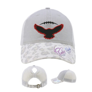 DW Football Infinity Her Women’s Printed Visor with Mesh Back Cap-Grey Snow Leopard