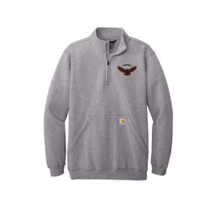 DW Football Carhartt Men Midweight 1/4-Zip Mock Neck Sweatshirt-Heather Grey