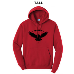 DW Football Tall Fleece Hooded Sweatshirt-Red