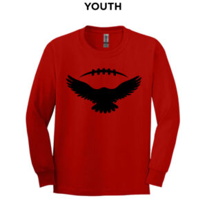 DW Football Youth Cotton Long Sleeve Tee-Red
