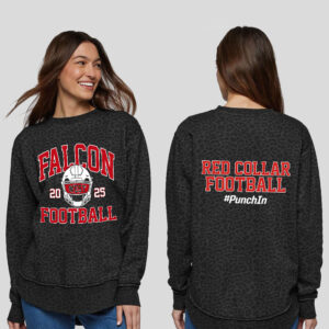 DW Football LAT Women’s Weekend Fleece Crewneck Sweatshirt-Black Leopard