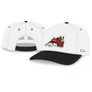 Fulton Golf Rah-Rah 5-Panel Chino Twill Snapack Cap-White/Black/ Green Underbill
