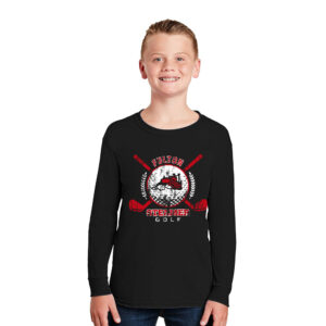 Fulton Golf Youth Cotton Long Sleeve Tee-Black