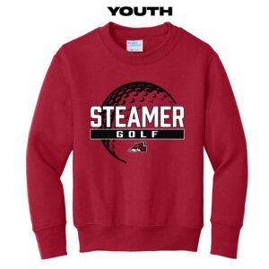 Fulton Golf Youth Fleece Crewneck Sweatshirt-Red