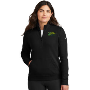 Xtreme Softball Nike Ladies Club Fleece Sleeve Swoosh 1/2-Zip-Black