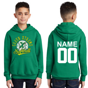 Xtreme Softball Youth Fleece Hooded Sweatshirt-Kelly
