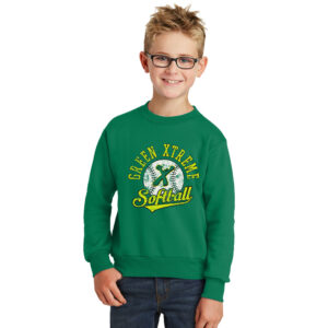 Xtreme Softball Youth Fleece Crewneck Sweatshirt-Kelly