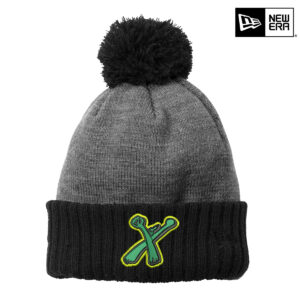 Xtreme Softball New Era Colorblock Cuffed Beanie stocking cap with Fleece lining-Black/Heather Grey