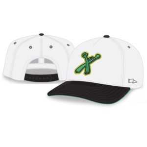 Xtreme Softball Rah-Rah 5-Panel Chino Twill Snapack Cap-White/Black/ Green Underbill