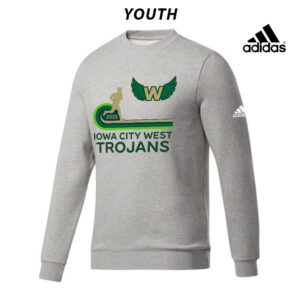 West Adidas Fleece YOUTH Crewneck Sweatshirt-Heather Grey