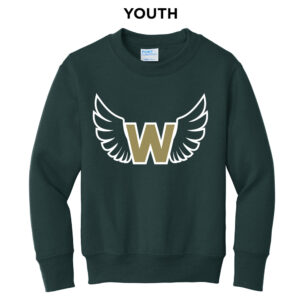 West Youth Fleece Crewneck Sweatshirt-Dark Green