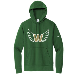 West Men Nike Club Fleece Sleeve Swoosh Pullover Hoodie-Gorge Green