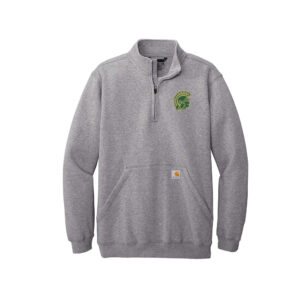 West Carhartt Midweight 1/4-Zip Mock Neck Sweatshirt-Heather Grey