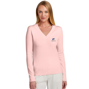IHMVCU Brooks Brothers Women’s Cotton Stretch V-Neck Sweater-Pearl Pink