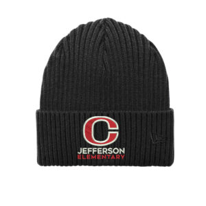 Jefferson Elementary New Era Core Classic thick rib knit Cuff Beanie stocking cap-Black