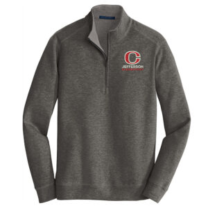 Jefferson Elementary Port Authority Men Interlock 1/4 Zip-Charcoal Heather