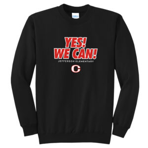 Jefferson Elementary Unisex Core Fleece Crewneck Sweatshirt-Black