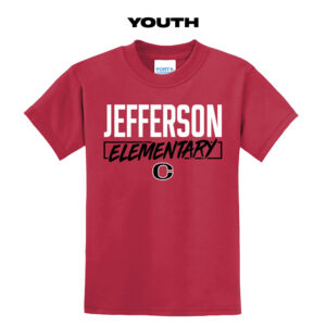 Jefferson Elementary Youth Short Sleeve Tee-Red