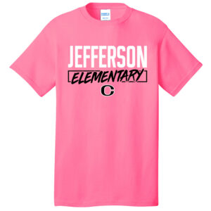 Jefferson Elementary Unisex Short Sleeve Tee-Neon Pink