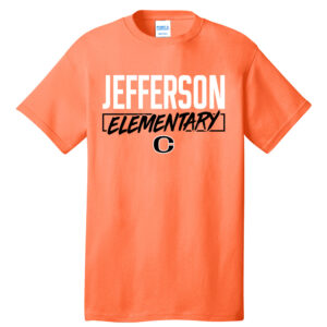 Jefferson Elementary Unisex Short Sleeve Tee-Neon Orange
