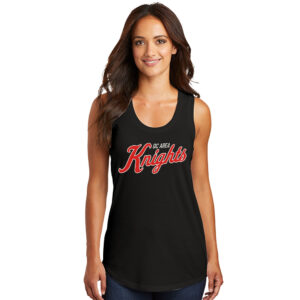 QC Knights BB Women’s Perfect Triblend Racerback Tank-Black