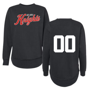 QC Knights BB LAT Women’s Weekend Fleece Crewneck Sweatshirt-Black