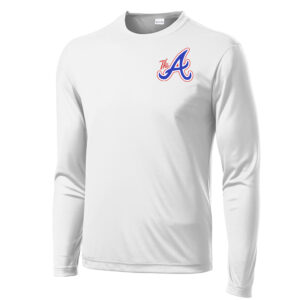 QC Knights BB Sport Tek Men Long Sleeve PosiCharge Competitor Tee-White