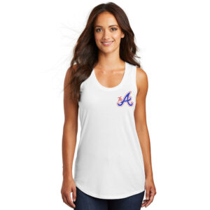 QC Knights BB District Made Ladies Perfect Tri Racerback Tank-White