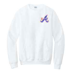 QC Knights BB Unisex Fleece Pocket Crewneck Sweatshirt-White