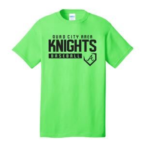 QC Knights BB Unisex Short Sleeve Tee-Neon Green