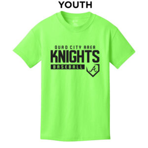 QC Knights BB Youth Short Sleeve Tee-Neon Green