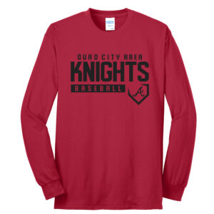 QC Knights BB Unisex Cotton Long Sleeve Tee-Red