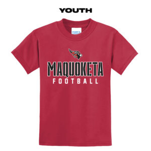 Maq Football  Youth Short Sleeve Tee-Red