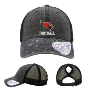Maq Football Infinity Her Women’s Printed Visor with Mesh Back Cap-Black/Black Leopard